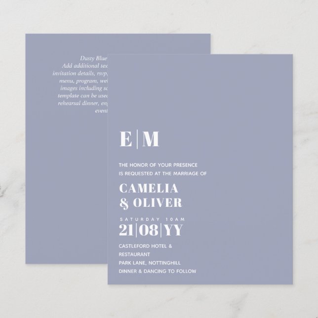 LOW BUDGET All-in-1 Modern Bold Text Wedding (Front/Back)