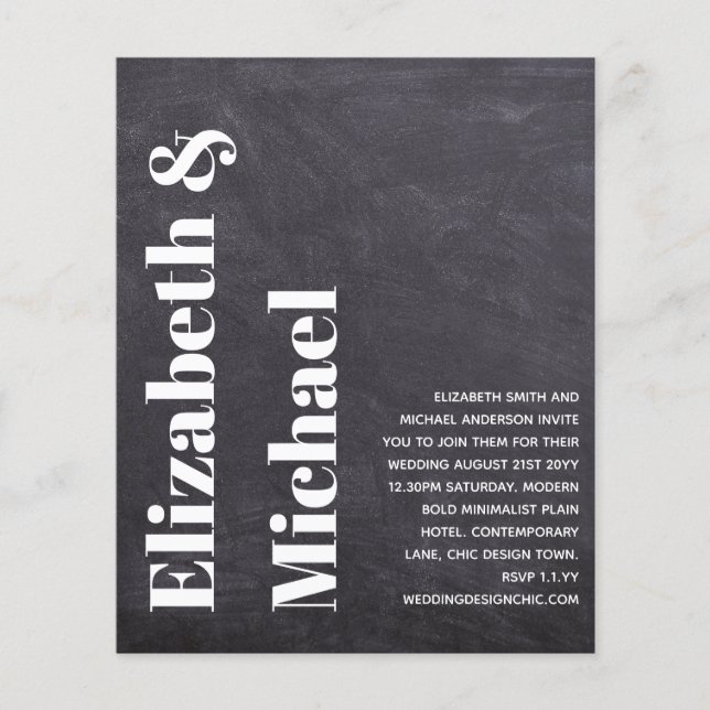 LOW BUDGET All-in-1 Modern Bold Text Wedding Flyer (Front)