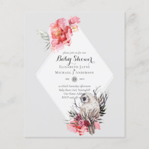 LOW BUDGET Barn OWL Baby Shower Invitation Flyer