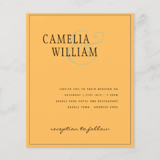 Low Budget Modern Elegance All-in-1 Wedding Invite Flyer
