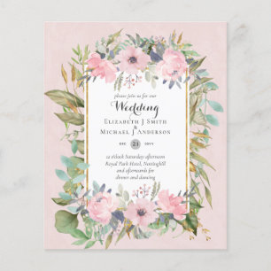 LOW BUDGET WEDDING INVITATIONS - SUNFLOWERS SATIN FLYER