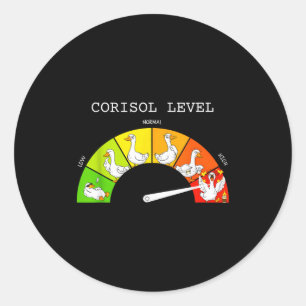 Low cortisol levels goose cortisol level meme  classic round sticker