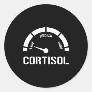 Low cortisol levels v meme classic round sticker