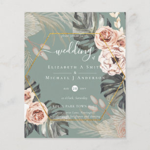 Low Cost Budget PAMPAS GRASS TROPICAL Wedding Flyer