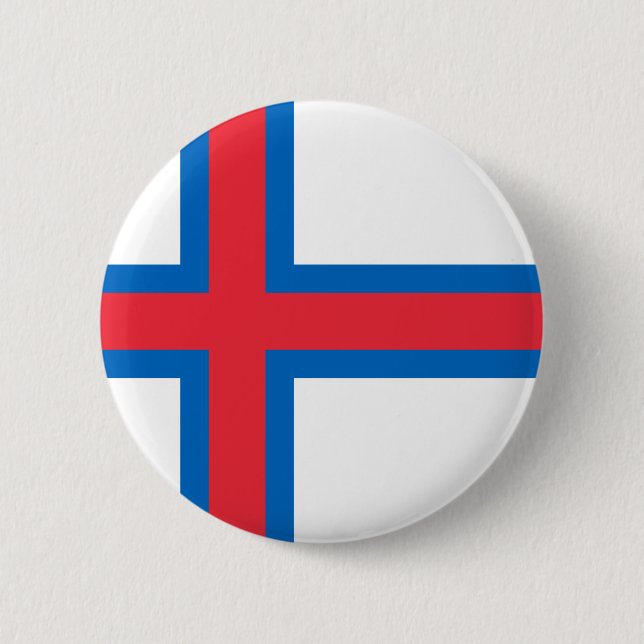 Low Cost! Faroe Islands Flag 2 Inch Round Button (Front)