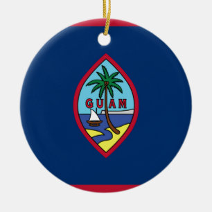 Low Cost! Guam Flag Ceramic Ornament