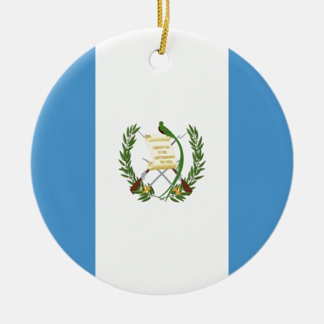 Low Cost! Guatemala Flag Ceramic Ornament (Front)