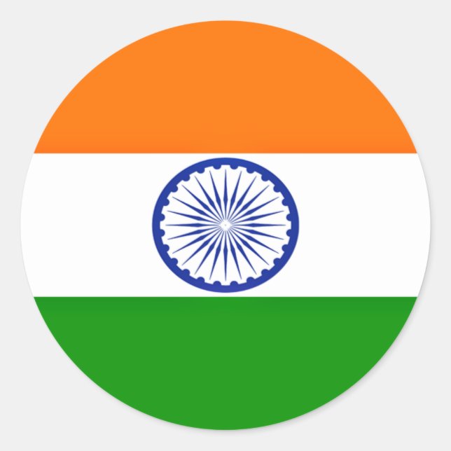 Low Cost! India Flag Classic Round Sticker (Front)