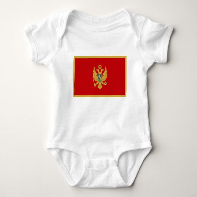 Low Cost! Montenegro Flag Baby Bodysuit (Front)