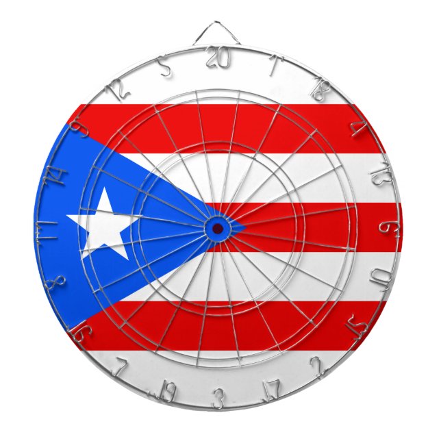 Low Cost! Puerto Rico Flag Dartboard (Front)