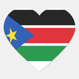 Low Cost! South Sudan Flag Heart Sticker