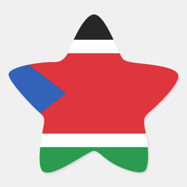 Low Cost! South Sudan Flag Star Sticker (Front)