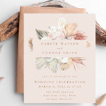 Low Cost Wreath Pampas Grass Wedding Invite<br><div class="desc">Please Note: THE MATTE PAPER IS THIN, YOU CAN UPGRADE FOR TO A THICKER PAPER. ALSO THERE ARE NO ENVELOPES INCLUDED, BUT YOU CAN SELECT AN ENVELOPE WITH YOUR INVITE FOR THE SAME CARD IN THICKER PAPER, MORE SIZE OPTIONS, FORMATS AND WITH ENVELOPES AND ALSO MATCHING STATIONERY, PLEASE LINK THROUGH...</div>