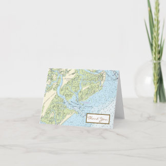 Low Country Chart Folded Note Thank You Card