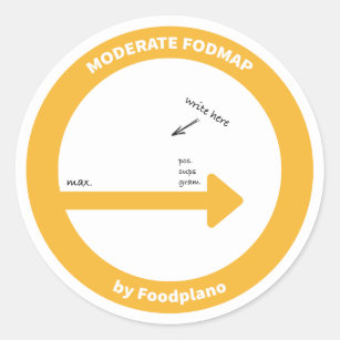 Low FODMAP diet sticker for moderate FODMAP foods