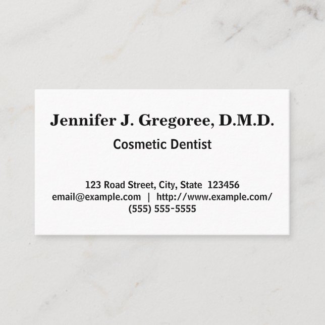 Low-Key Cosmetic Dentist Business Card (Front)