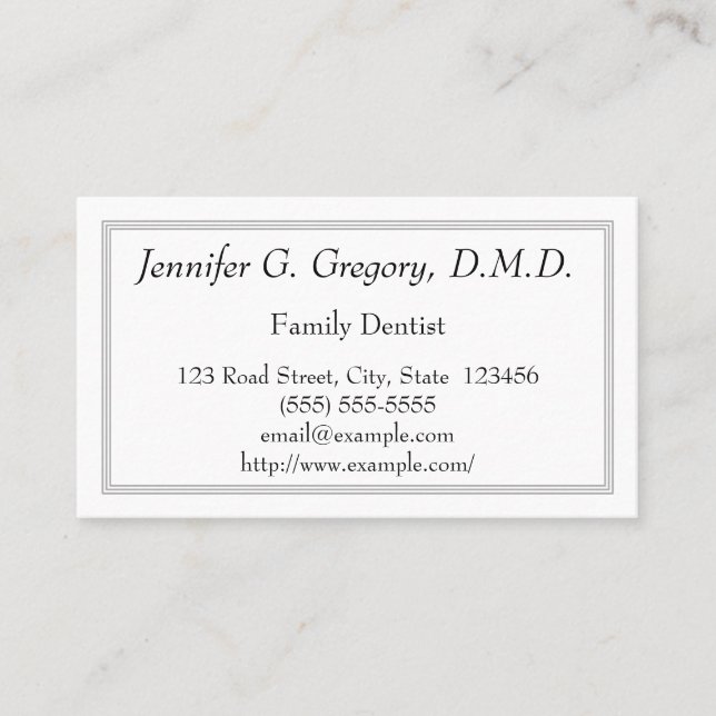 Low-Key Family Dentist Business Card (Front)