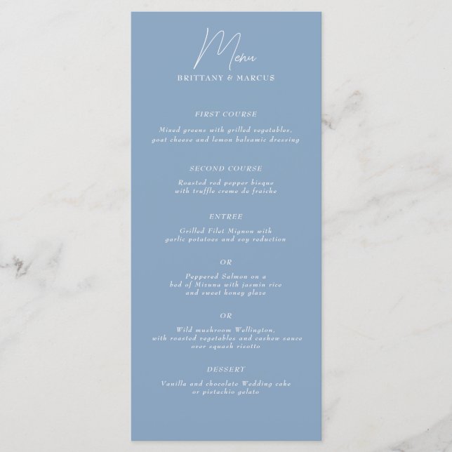 Low Key Minamalist Menu (Front)