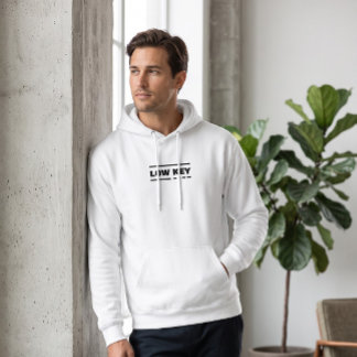 Low Key Minimalist White Pullover Hoodie | Clean