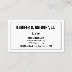 Low-Key, Plain Attorney Business Card