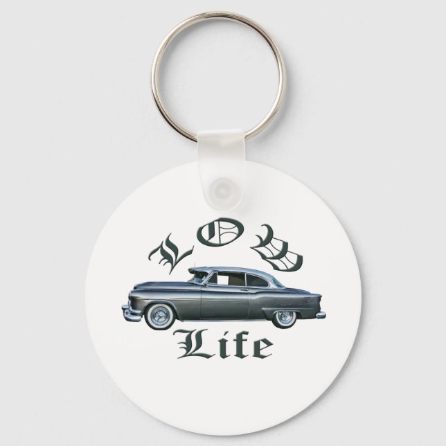 low life lowrider 50's Oldsmobile custom Keychain (Front)