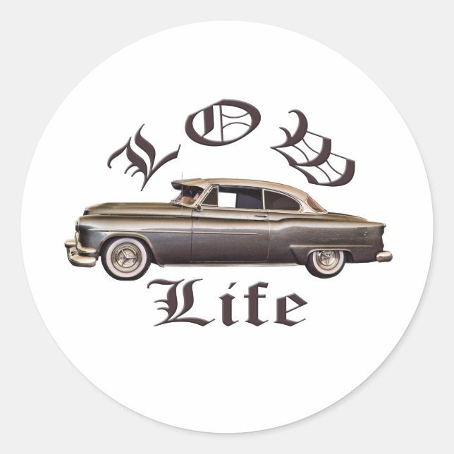 Low Life Oldsmobile Lowrider Classic Round Sticker (Front)