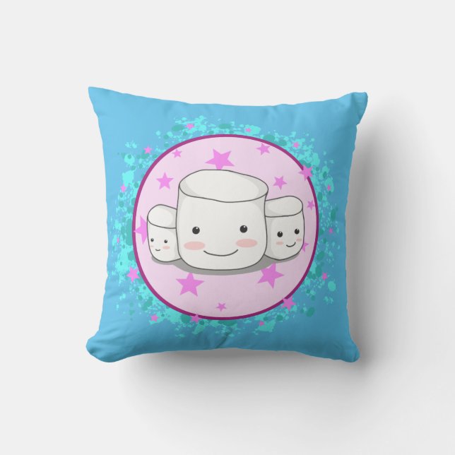 Low marshmallows throw pillow (Front)