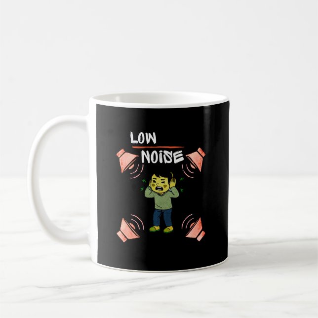 Low Noise Awareness –Sensory Overload Illustration Coffee Mug (Left)