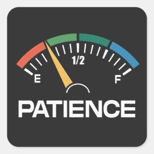 Low patience fuel gauge metre square sticker