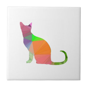 Low Poly Cat Silhouette Tile