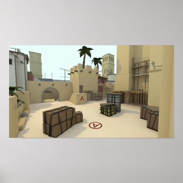 Low Poly CSGO Map Mirage Poster (Front)
