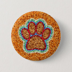 Low Poly Dog Paw Art 2 Inch Round Button