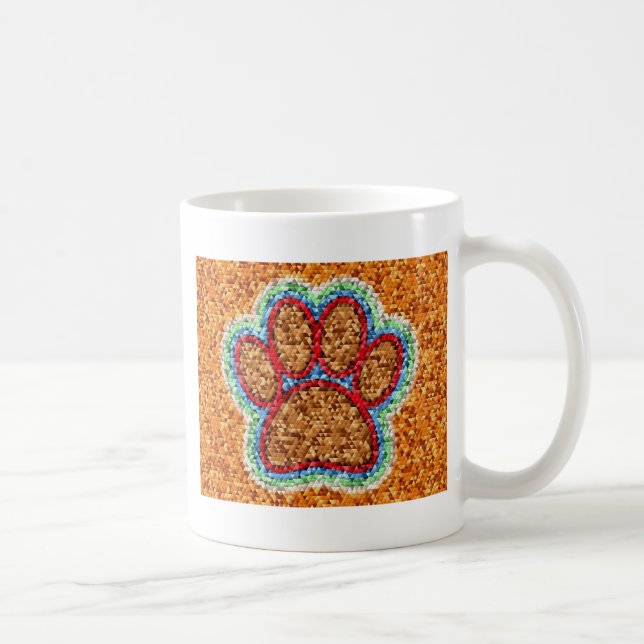 Low Poly Dog Paw Art Coffee Mug (Right)