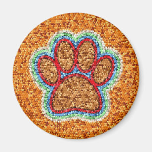 Low Poly Dog Paw Art Magnet