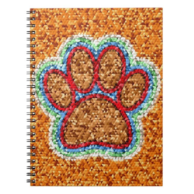 Low Poly Dog Paw Art Notebook (Front)
