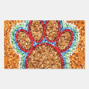 Low Poly Dog Paw Art Sticker