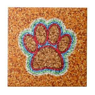 Low Poly Dog Paw Art Tile
