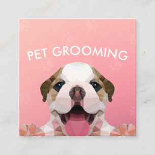 Low Poly Dog Pet Care Grooming Bathing Food Salon Appointment Card