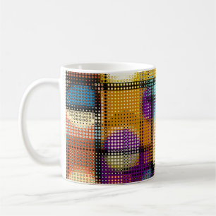 Low poly pixel art, geometric pattern. coffee mug