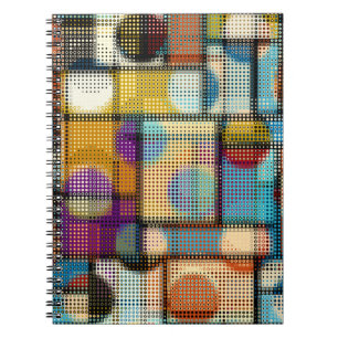 Low poly pixel art, geometric pattern. notebook