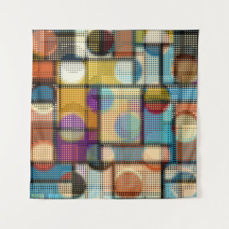 Low poly pixel art, geometric pattern. tapestry