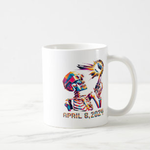 Low Poly Total Eclipse April 8th 2024 Skeleton  Coffee Mug