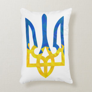 Low polygonal Ukrainian trident Accent Pillow