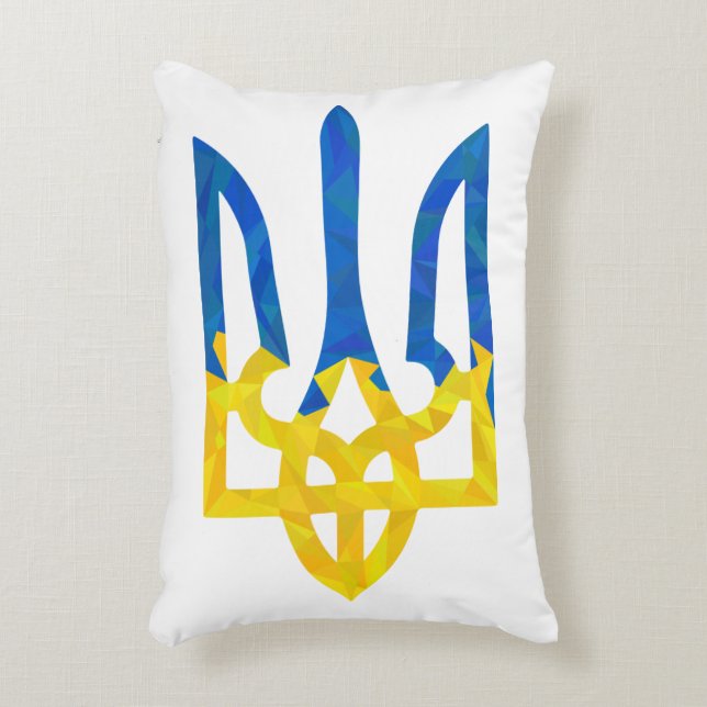Low polygonal Ukrainian trident Accent Pillow (Front(Vertical))
