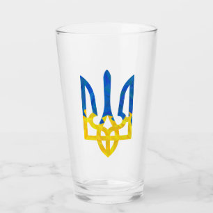 Low polygonal Ukrainian trident Glass