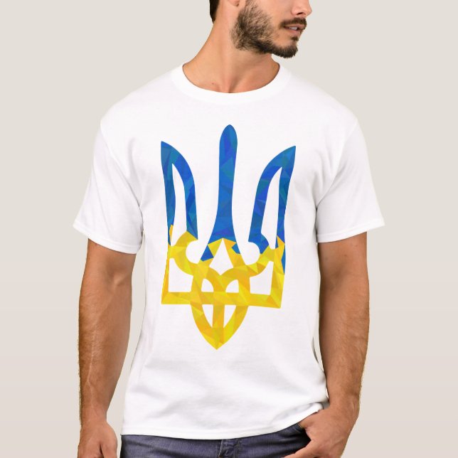 Low polygonal Ukrainian trident T-Shirt (Front)