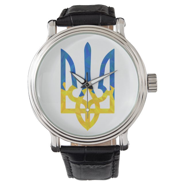 Low polygonal Ukrainian trident Watch (Front)