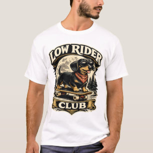 Low Rider Club Vintage Dachshund Skate T-Shirt