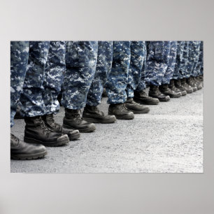 Low section view of sailors poster