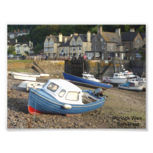 Low tide at Porlock Weir Photo Print